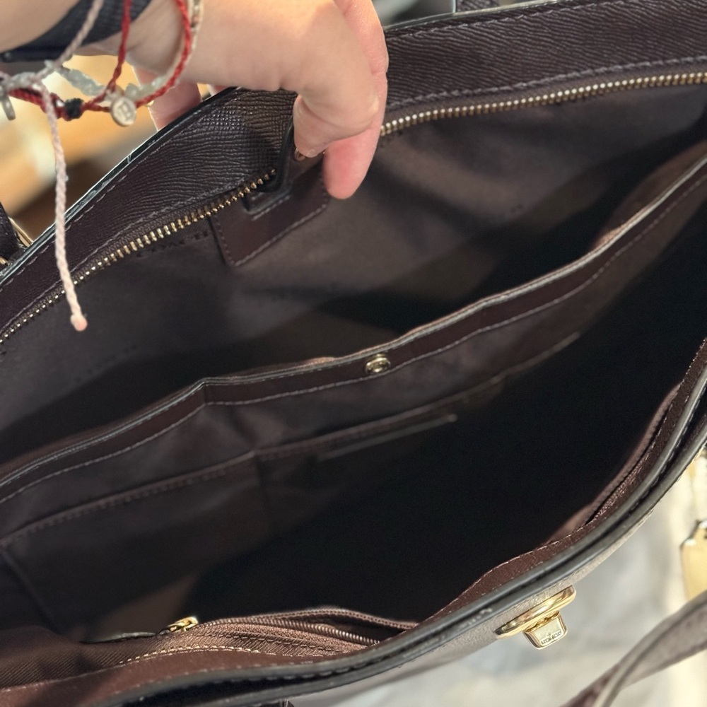 Coach Oxblood Leather Tote - Picture 4 of 9
